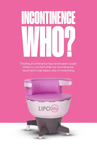 LIPO360 EMS Chair Can Help with Urinary Incontinence 2 Image of a urinary incontinence treatment seat Surrey
