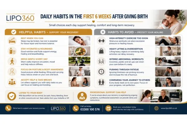 What to Do (and Avoid) in the First 6 Weeks After Giving Birth To Avoid Diastasis Recti 3 First 6 Weeks After Giving Birth To Avoid Diastasis Recti Surrey : Daily Habits in the First 6 Weeks After Giving Birth